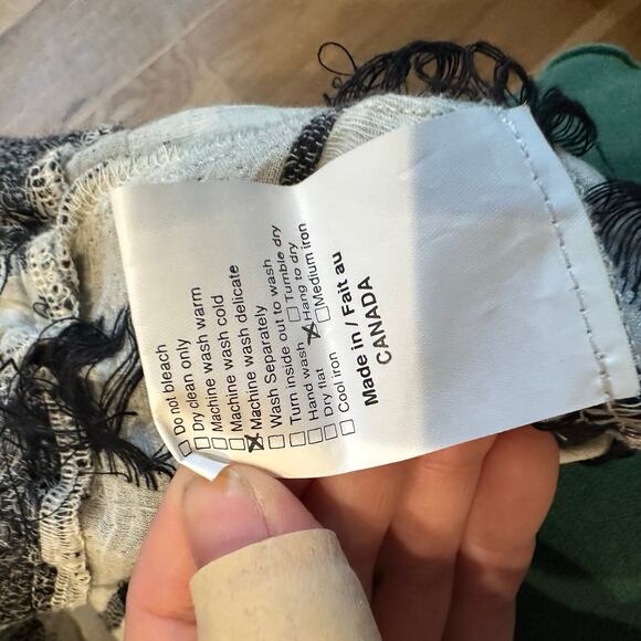 Pillar Canada Cotton Linen Blend Modern Square Print Skirt sz 12 - Picture 6 of 6